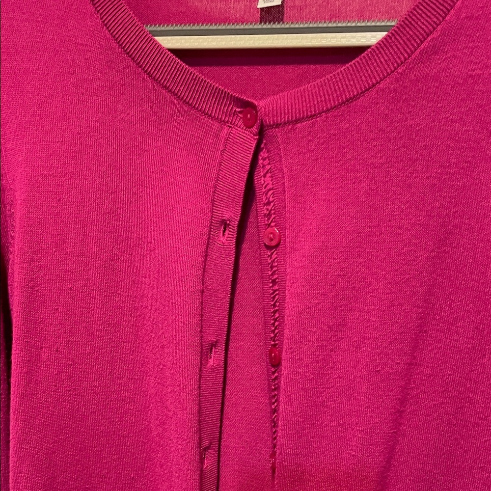 Halogen Berry Pink Knit button front Cardigan